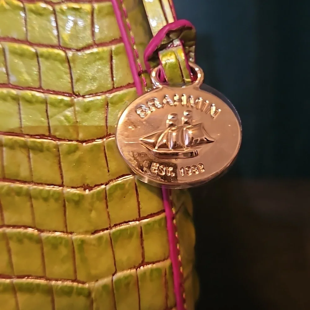 NWT BRAHMIN Bekka from Melbourne Collection Shoulder Bag in Rare Ombre Limeade - Picture 4 of 7